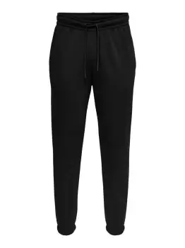 Image of ONLY & SONS Solid Colored Sweatpants Men Black