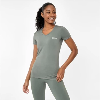 Image of Everlast V Neck Mesh T-Shirt - Khaki