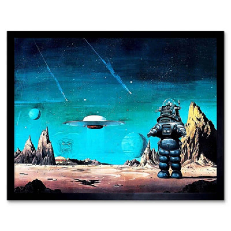 Image of Artery8 Movie Film Robby Robot Forbidden Planet Space Stars Sci Fi Usa Framed Wall Art Print