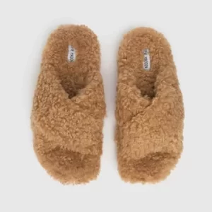 Image of Steve Madden Tan Pillow Slippers