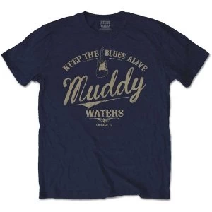 Image of Muddy Waters - Keep The Blues Alive Mens Medium T-Shirt - Navy Blue