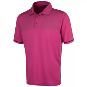 Image of Island Green Dash Print Polo - Mulberry - M