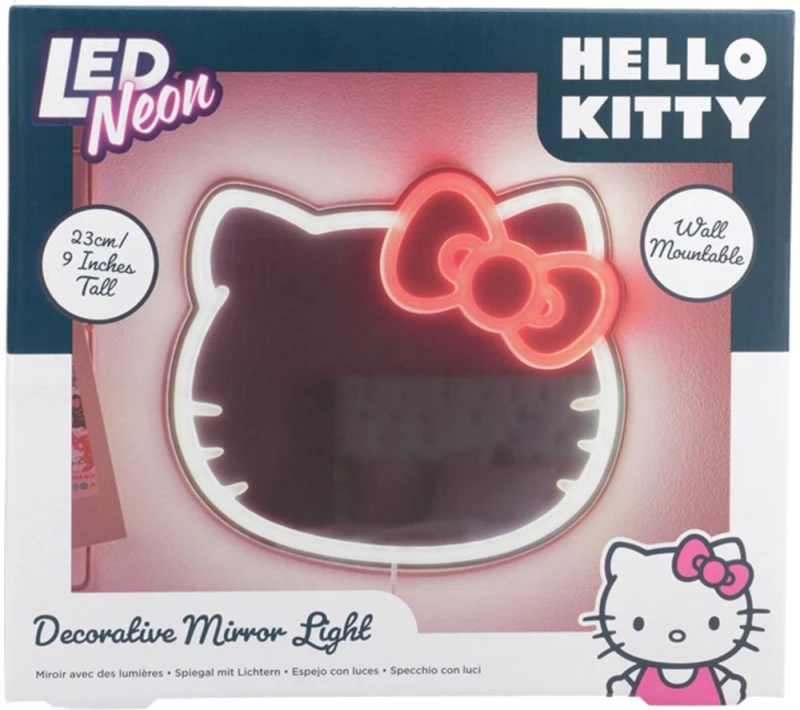 Image of PALADONE Hello Kitty Wall Mountable LED Neon Mirror 5056577755992