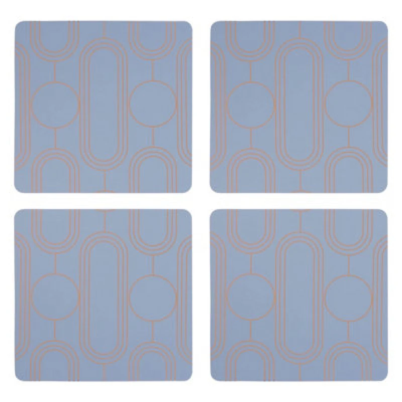 Image of Premier Housewares 4Pc Frosted Deco Coasters Blue