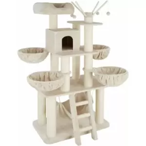 Image of Cat tree scratching post Gismo - cat scratching post, cat house, cat tower - beige/white