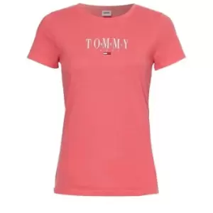 Image of Tommy Jeans Slim Fit Logo T-Shirt - Pink