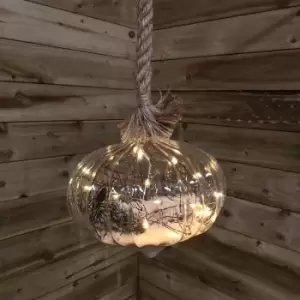 Image of Led Battery Operated Hanging Glass Onion Christmas Decoration