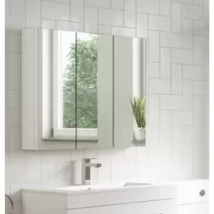 Image of White Mirrored Wall Bathroom Cabinet 800 x 650mm - Ashford