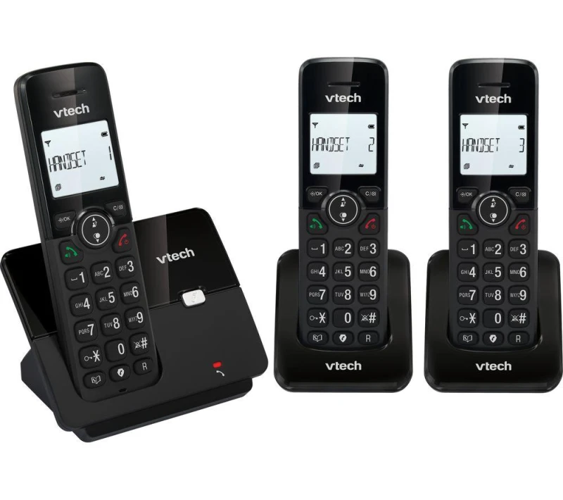 Image of VTECH CS2002 Cordless Phone - Triple Handsets, Black 4897027125733