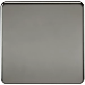 Image of KnightsBridge Screwless 1G Blanking Plate Black Nickel
