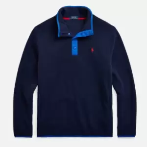 Image of Polo Ralph Lauren Mens Quarter Neck Pullover Sweatshirt - Cruise Navy - S