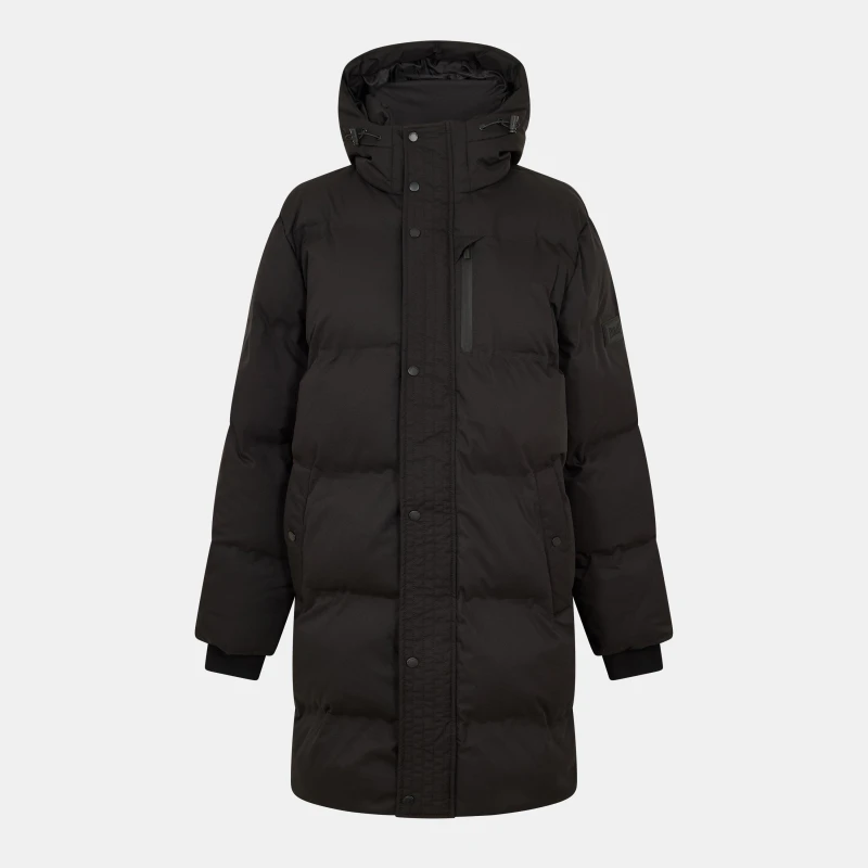 Image of Everlast Mens Hooded Long Sleeve 3 Pockets Full Zip Medium Puffer Jacket Black male S