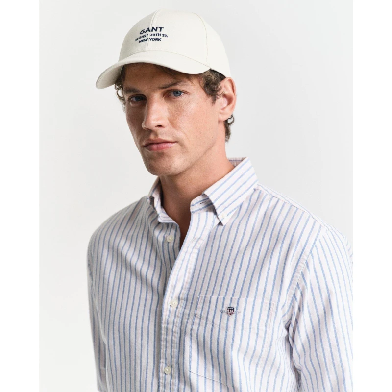 Image of Gant Regular Fit Striped Classic Oxford Shirt Light Pink male 2XL
