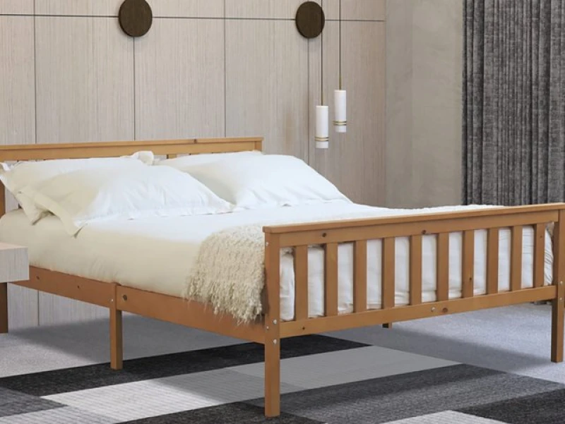 Image of Flintshire Marnel Oak Wooden Bed Frame - 4ft6 Double