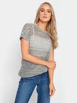 Image of Long Tall Sally Khaki Space Dye Knitted Top, Green, Size 10-12, Women