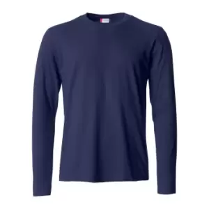Image of Clique Mens Basic Long-Sleeved T-Shirt (L) (Dark Navy)