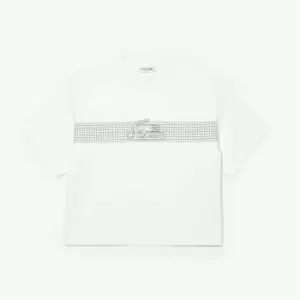 Image of Lacoste Lacoste Print T-Shirt - White