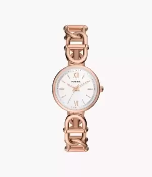 Image of Fossil Women Carlie Three-Hand Rose Gold-Tone Stainless Steel Watch