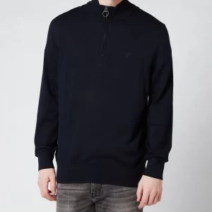 Image of Barbour Mens Tain 1/4 Zip Jumper - Navy - M