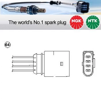Image of 1x NGK NTK Oxygen O2 Lambda Sensor OZA532-V4 OZA532V4 (0006)