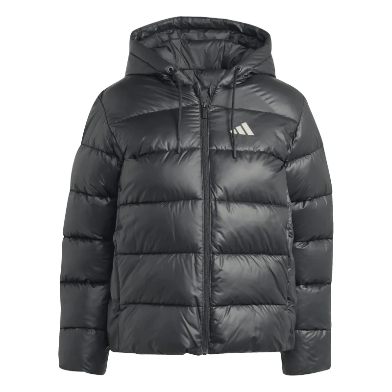 Image of Adidas Womens synthetic hooded puffer jacket adidas Essentials Climawarm Noir Female L