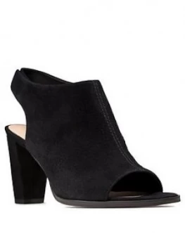 Image of Clarks Kaylin85 Sling Leather Peep Toe Sandal - Black