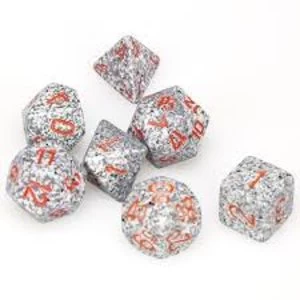 Image of Chessex Speckled Poly 7 Dice Set: Granite