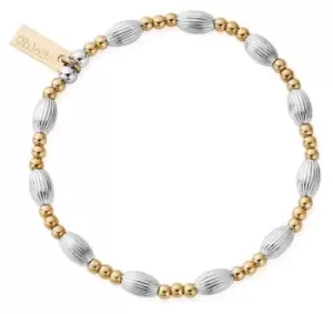 Image of ChloBo GMBCOVAL Gold and Silver Mixed Metal Corrugated Oval Jewellery