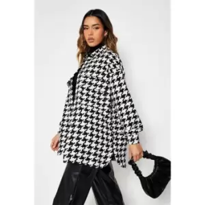 Image of I Saw It First Houndstooth Oversized Shacket - Black