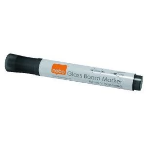 Image of Nobo Glass Whiteboard Markers Black Pack of 4 1905322