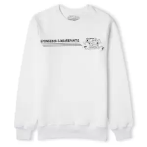 Image of Spongebob Squarepants Sprinting Through The Sea Unisex Sweatshirt - White - M