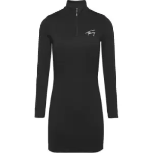 Image of Tommy Jeans Tjw Ls Signature Bodycon Dress - Black