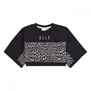 Image of Elle Cheetah Boxy T Shirt - Black