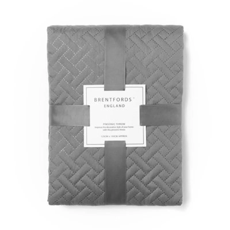 Image of OHS OHS Geo Pinsonic Throw Blanket Quilted Bedspread in Dark Grey Size: 150cm x 200cm Dark Grey 150cm x 200cm Unisex 5027434134786