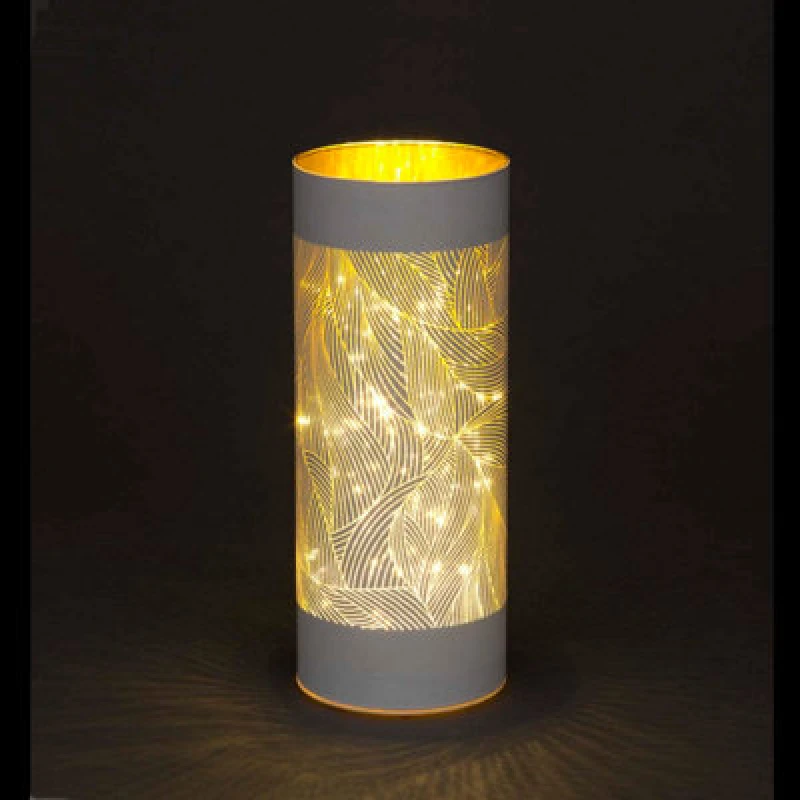 Image of Shatchi 20cm Christmas Decorated Vase Table Feather Design Silver Silver