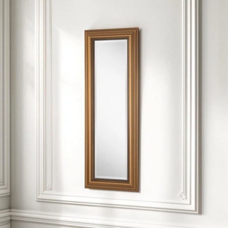 Image of Yearn Mirrors Yearn Mirrors Classic Gold Beaded Mirror 131x47cm Gold One Size Unisex 0716053065292