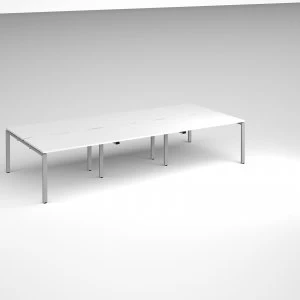 Image of Adapt II Triple Back to Back Desk s 3600mm x 1600mm - Silver Frame whi