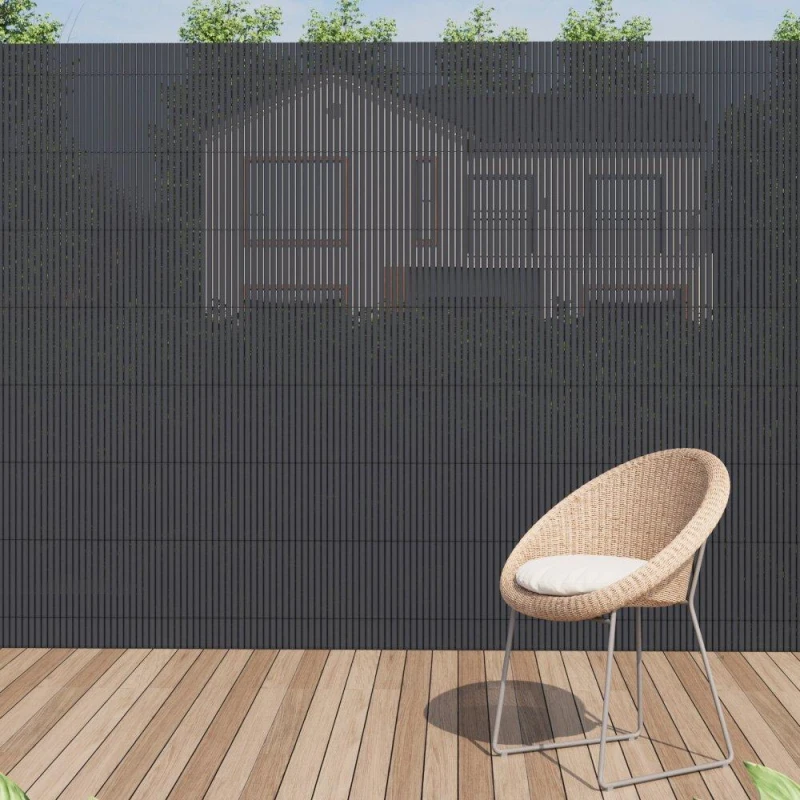 Image of Breeins 1.5 x 5m PVC Privacy Fence Sun-Block Panel Screen Grey unisex One size