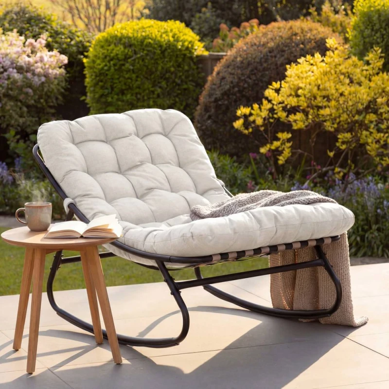 Image of Artemis Home Solace Outdoor Rocking Chair in Beige Beige Unisex