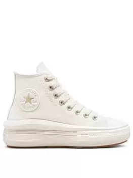 Image of Converse Chuck Taylor All Star Move Canvas Hi - Off-White, Off White, Size 7, Women