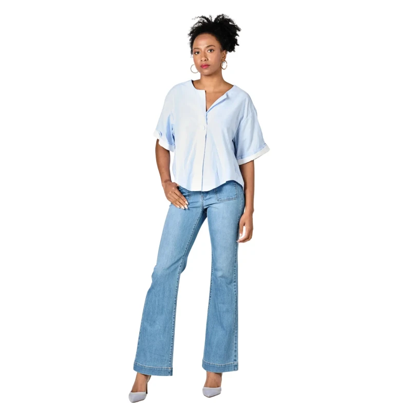 Image of F.A.M. Paris Womens bootcut jeans F.A.M. Paris Bella Bleu Female 31 HR 21 BC-Blue