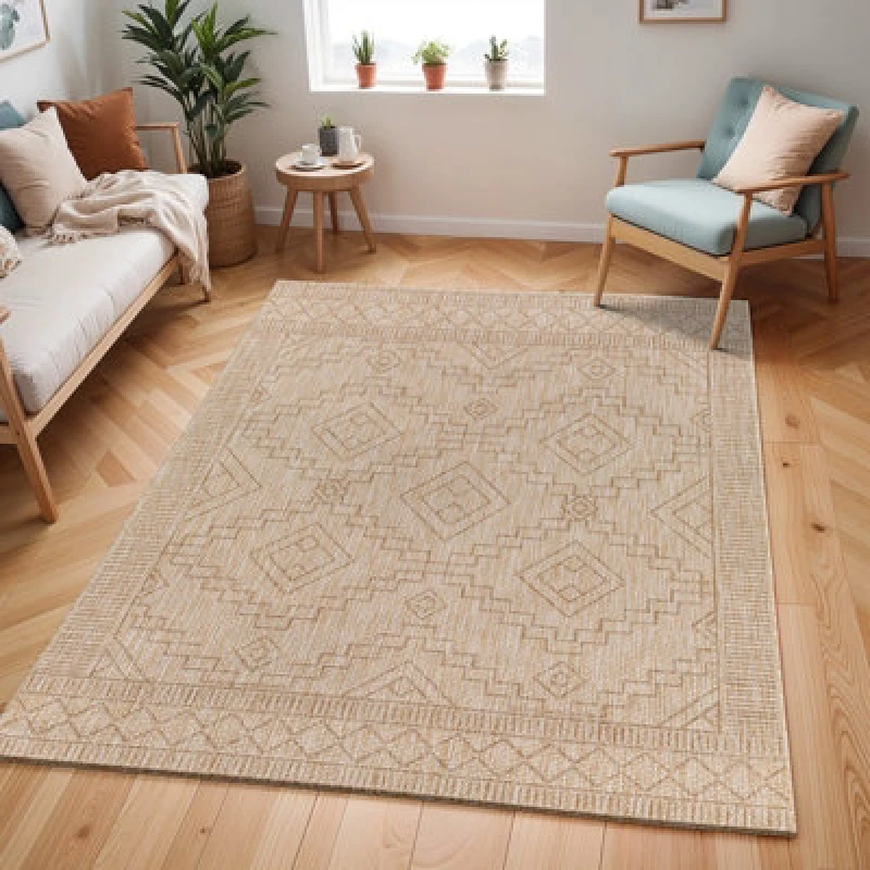 Image of Livabliss In- & Outdoor Global Jute-Look Tricia Area Rug in Medium Beige Size: 200cm x 275cm Medium Beige Unisex 200cm x 275 cm