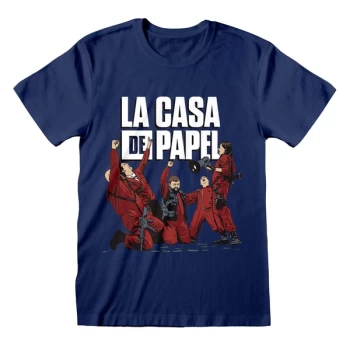 Image of La Casa De Papel - Celebrating Unisex Medium T-Shirt - Navy