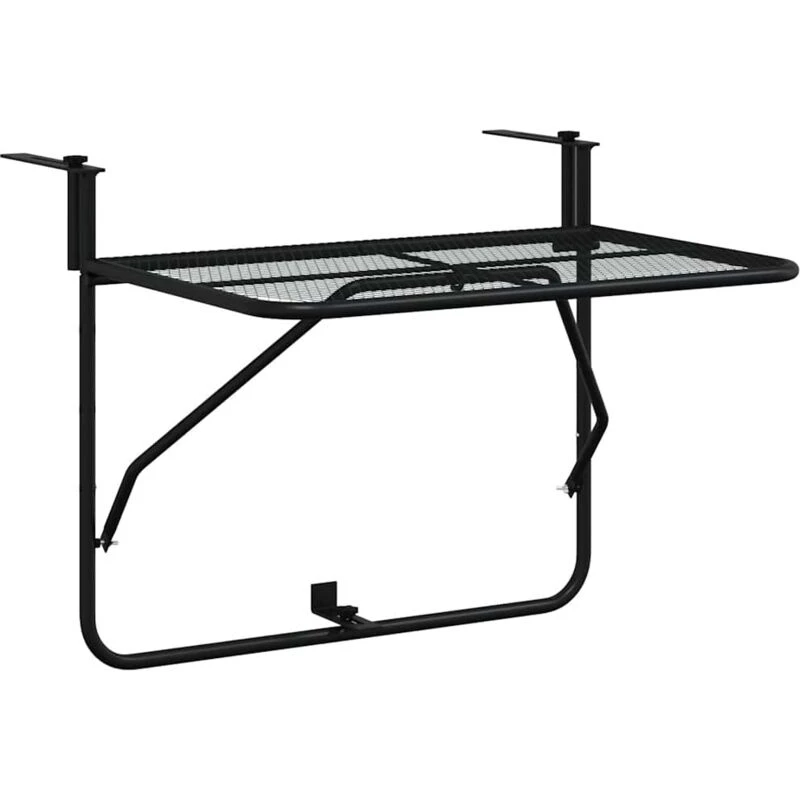 Image of VIDAXL Balcony Table Black 60x40cm Steel Vidaxl 8720286204436