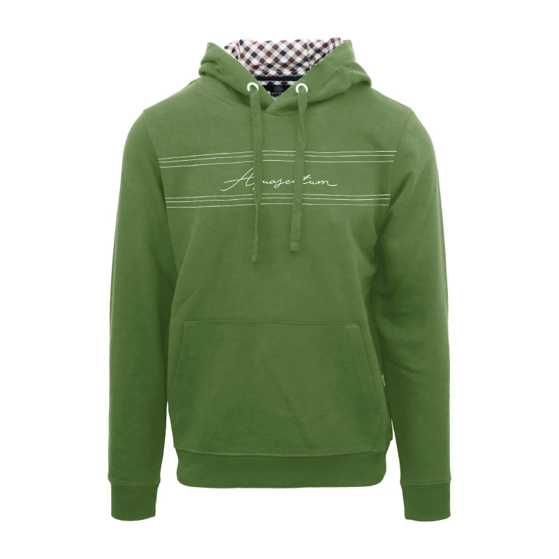 Image of Aquascutum Mens Hdy Sweat Pull Over Hoodie Military Green male Small