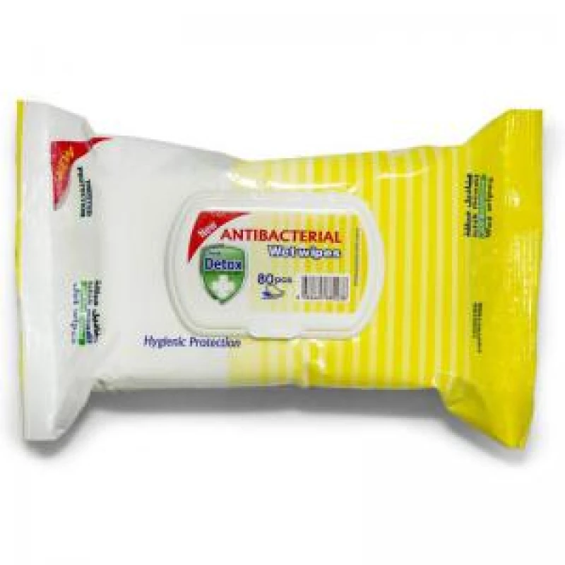 Image of Eastpoint Detox Antibacterial/Virucidal Wipes Lemon (Pack 80) ABW80L