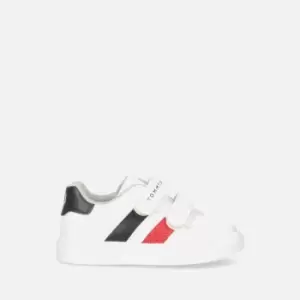 Image of Tommy Hilfiger Kids Low Cut Faux Leather Velcro Trainers - UK 4 Baby