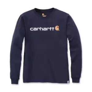 Image of Carhartt Mens Core Logo Long Sleeve Cotton Crewneck T Shirt S - Chest 34-36' (86-91cm)