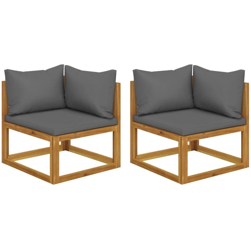 Image of VIDAXL Sectional Corner Sofas 2 pcs with Cushions Solid Wood Acacia Vidaxl 8720845737108