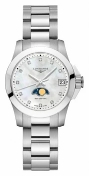 Image of Longines Conquest Sport Womens Moon Phase Swiss Watch